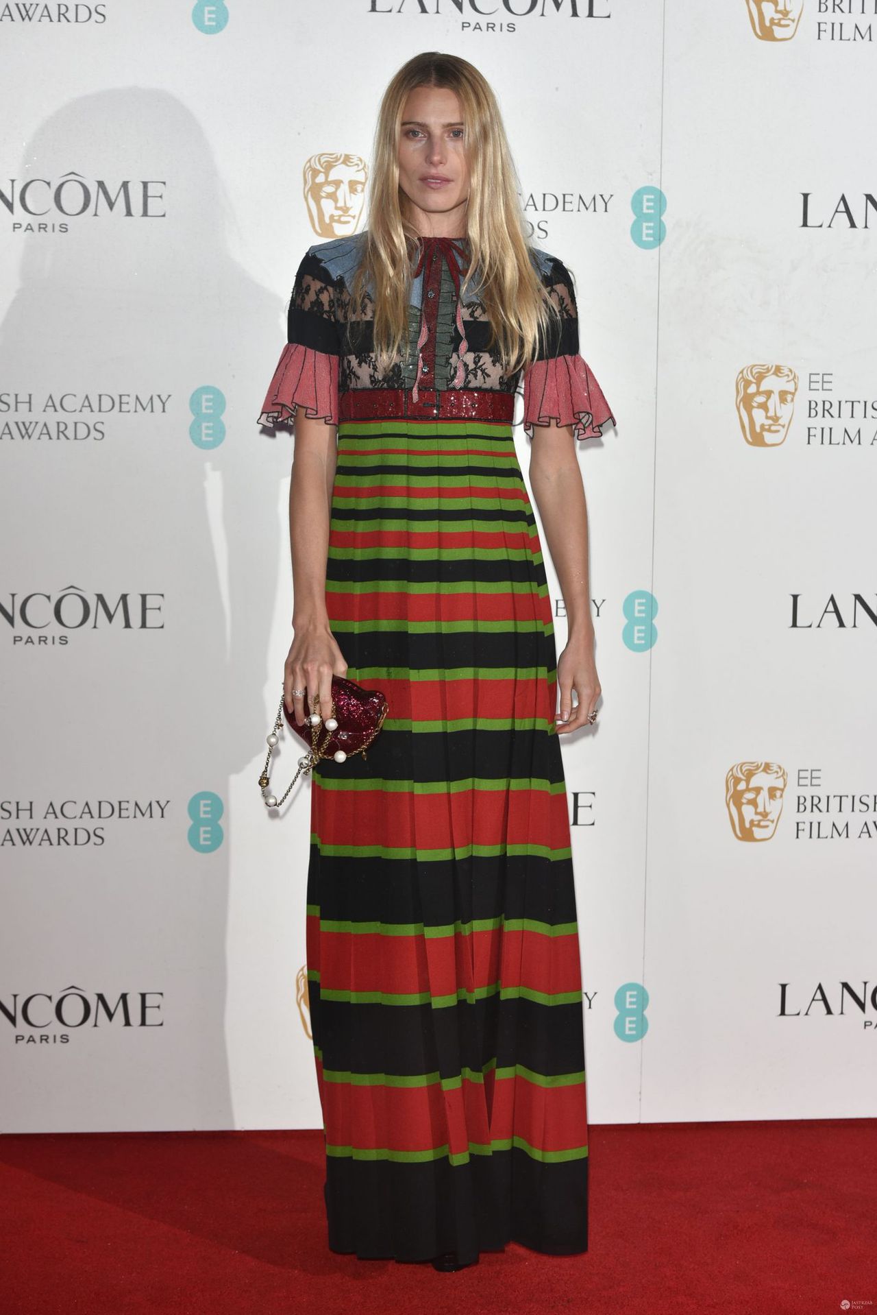 Dree Hemingway w sukni Gucci, impreza towarzysząca gali BAFTA 2016 (fot. ONS)