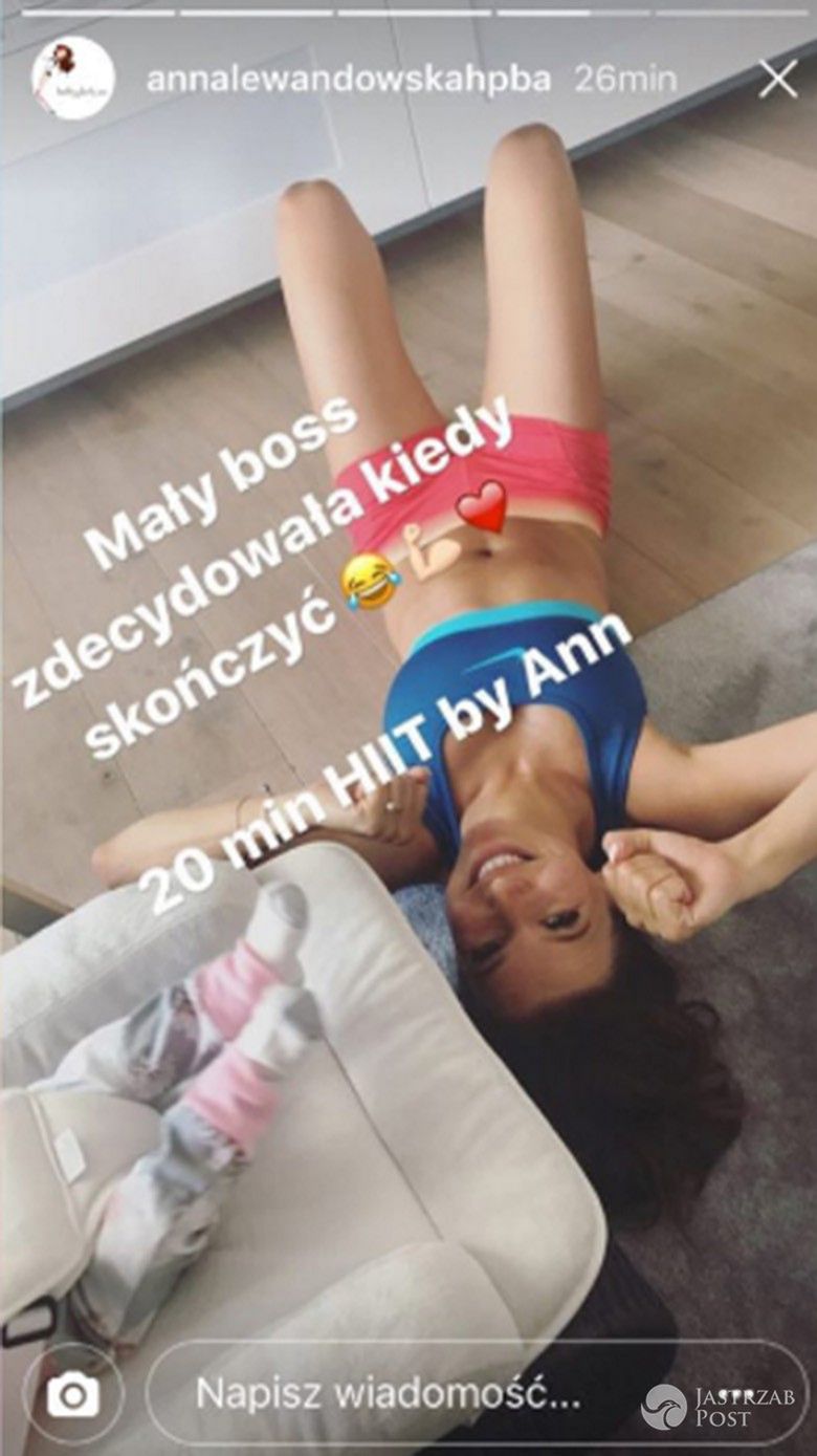 Anna Lewandowska ćwiczy w towarzystwie Klary