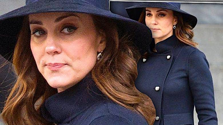 Księżna Kate w czarnym płaszczu