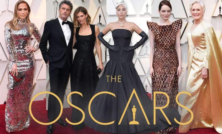 Oscary 2019 pod znakiem spektakularnych kreacji gwiazd: Paweł Pawlikowski i Małgosia Bela, J.Lo, Lady Gaga, Emma Stone [DUŻO ZDJĘĆ]