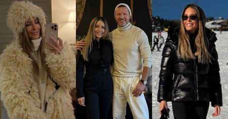 Ubrana w "baranka" Małgorzata Rozenek szaleje z Pysiulą w Zakopanem: sesja przy kominku, zabawa na stoku, góralska potańcówka