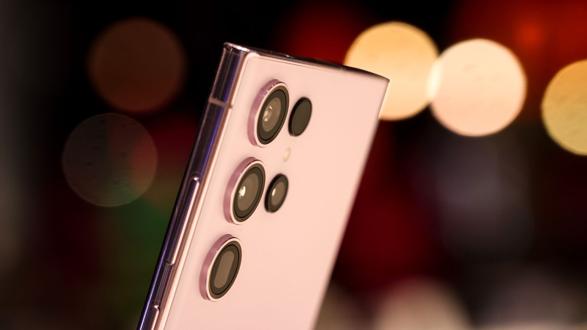 The rear-facing camera modules of a Samsung Galaxy S23 Ultra smartphone at the Samsung Electronics Co. stand on day two of the Mobile World Congress at the Fira de Barcelona venue in Barcelona, Spain, on Tuesday, Feb. 28, 2023. The annual flagship mobile industry and technology event runs from Feb. 27 to March 2. Photographer: Angel Garcia/Bloomberg via Getty Images