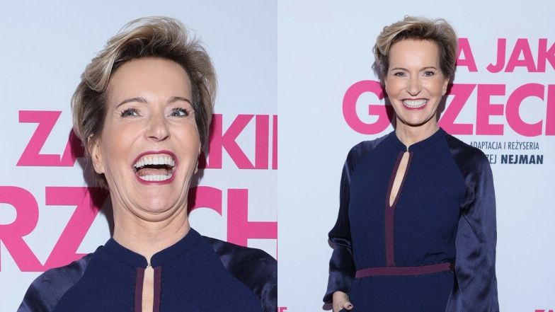 Paulina Smaszcz na premierze "Za jakie grzechy"