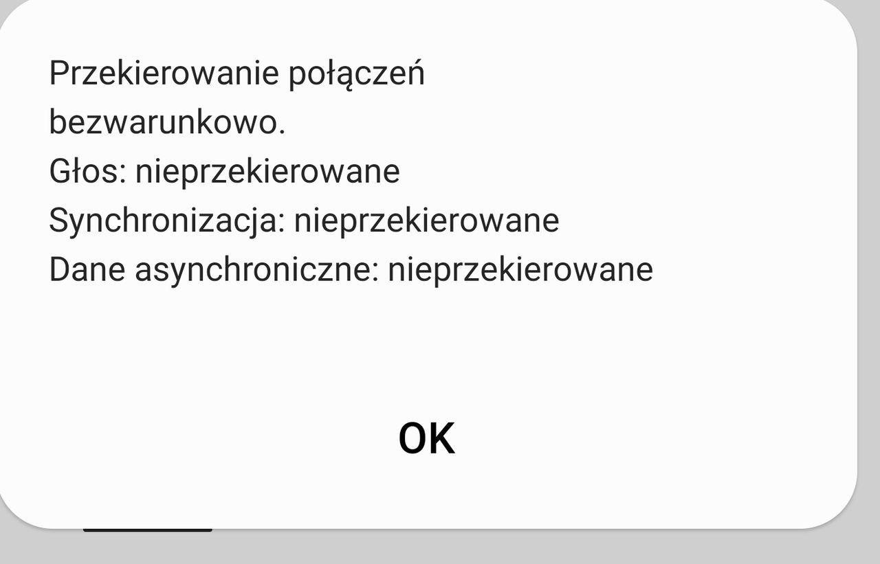 Informacja o przekierowaniu połączeń