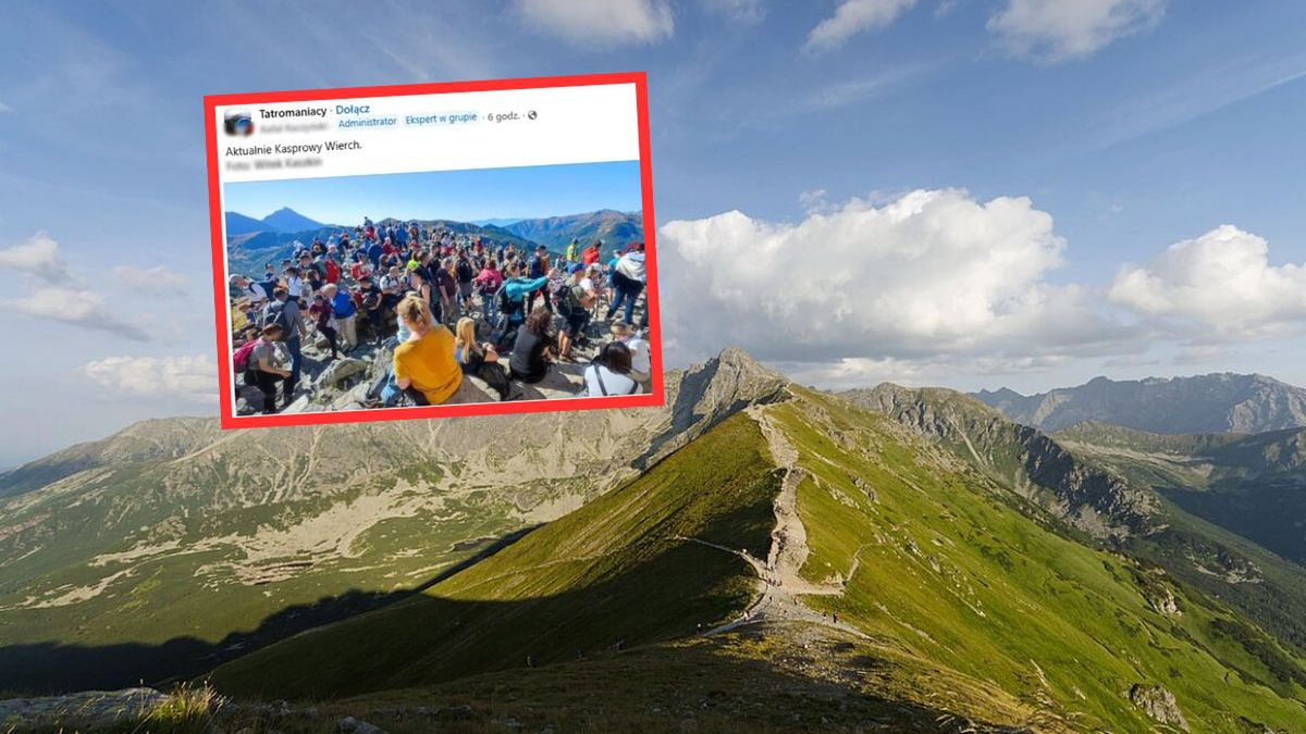 Tłumy na Kasprowym Wierchu. Zdjęcie wywołało burzę w sieci