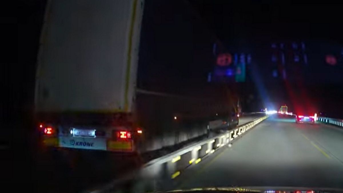 Kierowca jechał ciężarówką pod prąd