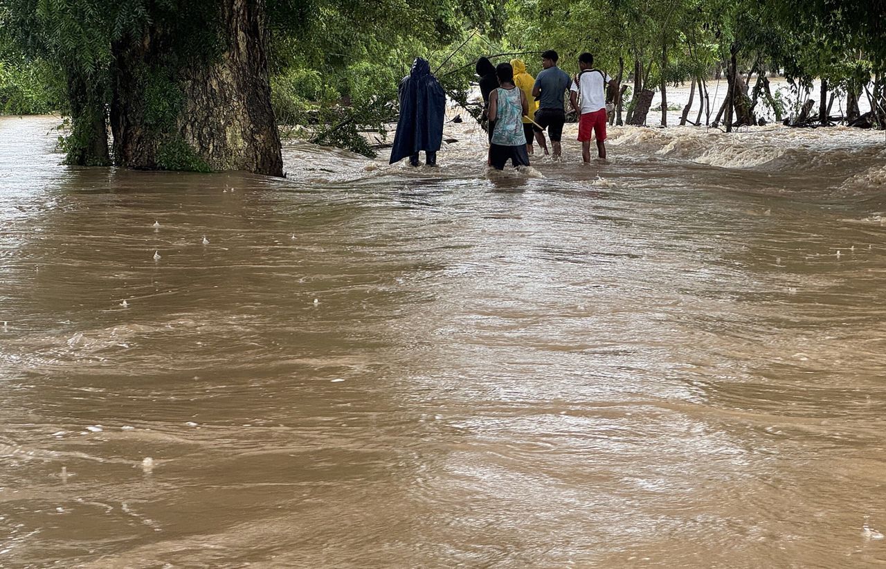 The hurricane is also accompanied by heavy rains