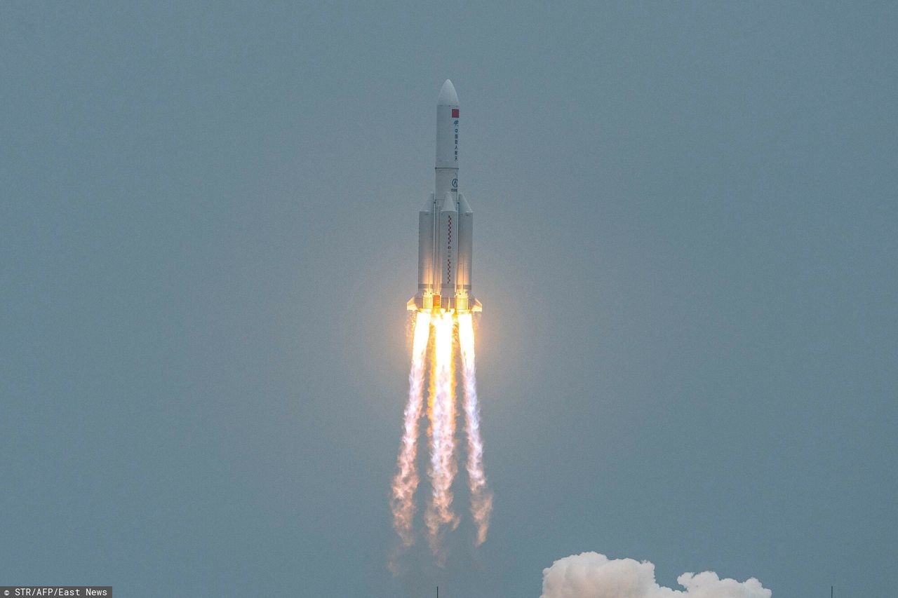 Launch of the rocket with the Tianhe module (Photo by STR / AFP) / China OUT STR
