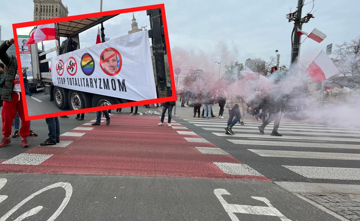 Kontrowersyjne banery na Marszu Niepodległości. "Ruska prowokacja"