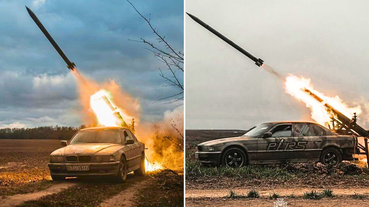 Jedyne takie bmw na świecie. Nagranie z frontu w Ukrainie