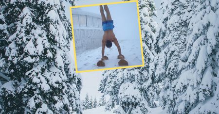 W samych spodenkach wszedł na Śnieżkę. Nagranie hitem w Korei