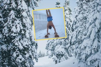 W samych spodenkach wszedł na Śnieżkę. Nagranie hitem w Korei