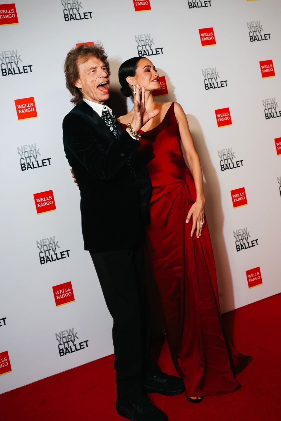 Mick Jagger, Melanie Hamrick at NYCB Fall Fashion Gala at David H. Koch Theater at Lincoln Center on October 08, 2025 in New York, New York. (Photo by Lexie Moreland/WWD via Getty Images)