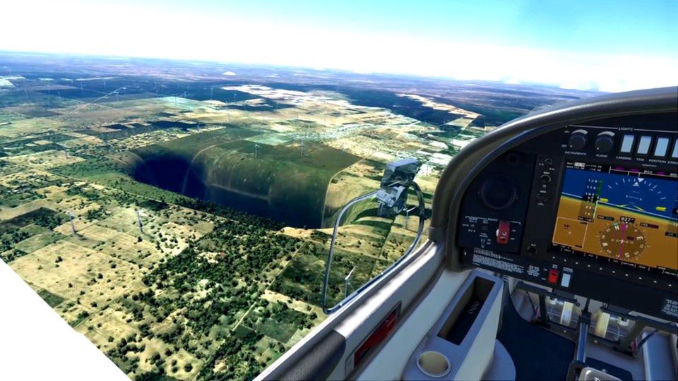 Ogromna dziura nieopodal lotniska w Brazylii. Kuriozalny błąd w Flight Simulator