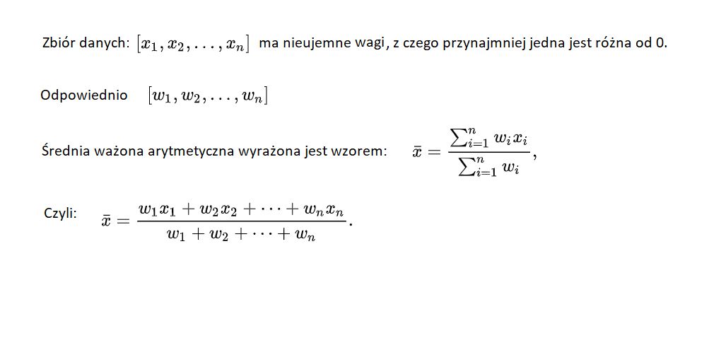 Wzór na średnią arytmetyczną