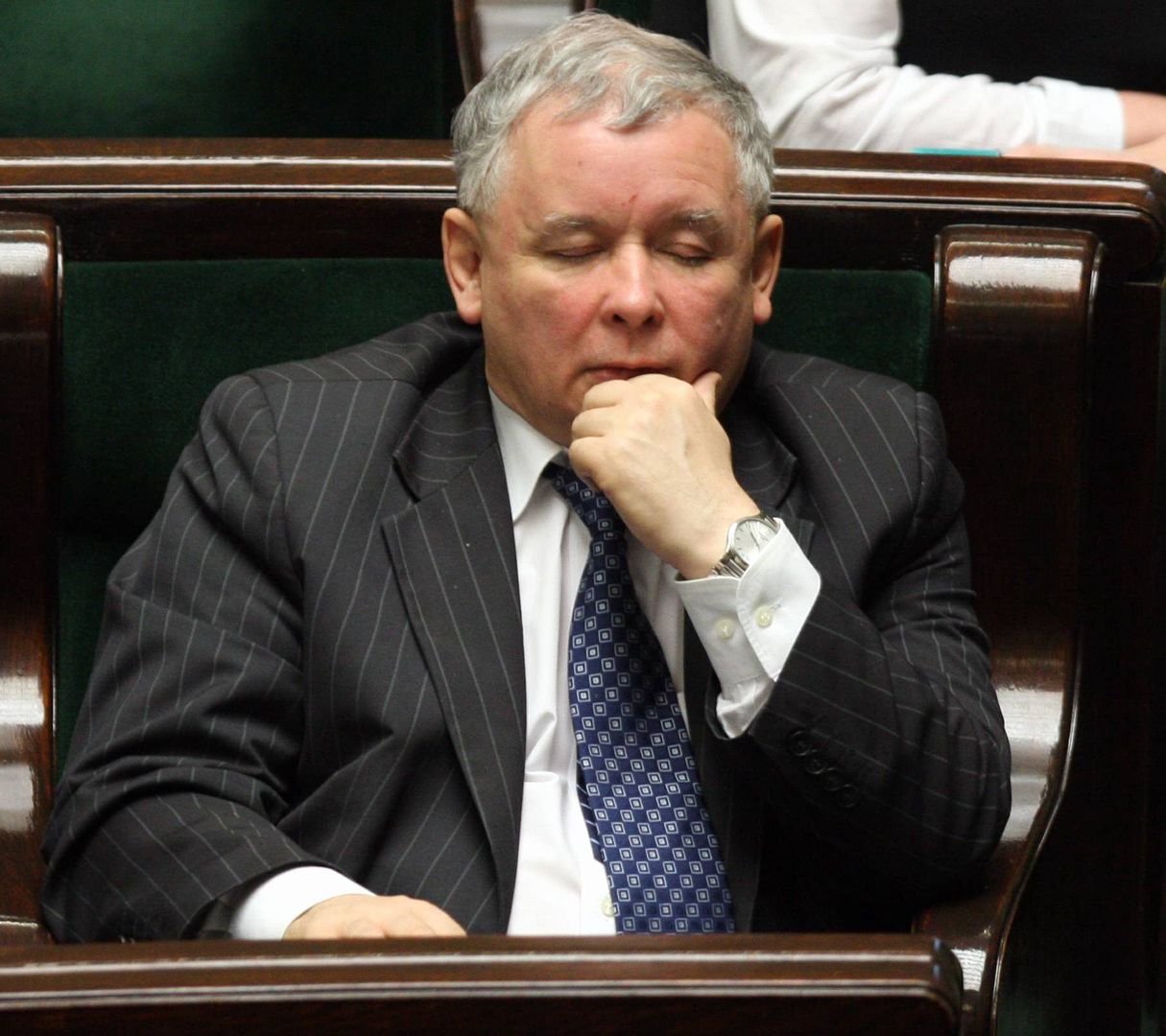 20.02.2009 r. Jarosław Kaczyński podczas posiedzenia Sejmu 