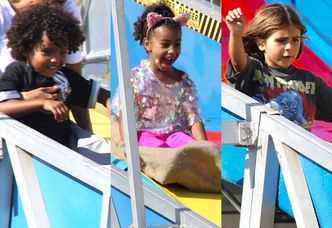 Dzieci Kardashianów szaleją w parku rozrywki w towarzystwie opiekunek
