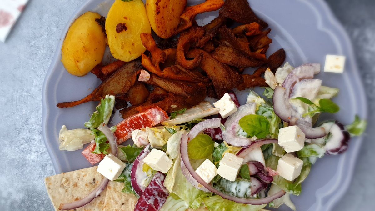 Boczniaki à la gyros