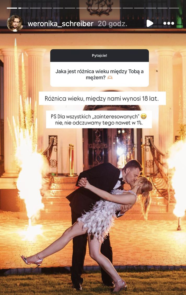 Weronika Schreiber komentuje różnicę wieku między nią a mężem