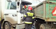 Wypadek ciągnika z samochodem ciężarowym