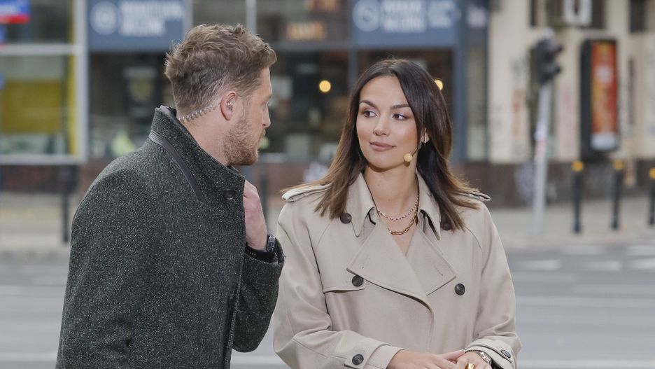 Paulina Krupińska i Damian Michałowski przed studiem "Dzień Dobry TVN"