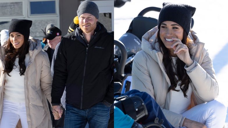 Książę Harry i Meghan Markle na stoku narciarskim