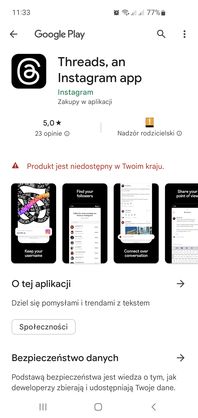Threads w Google Play