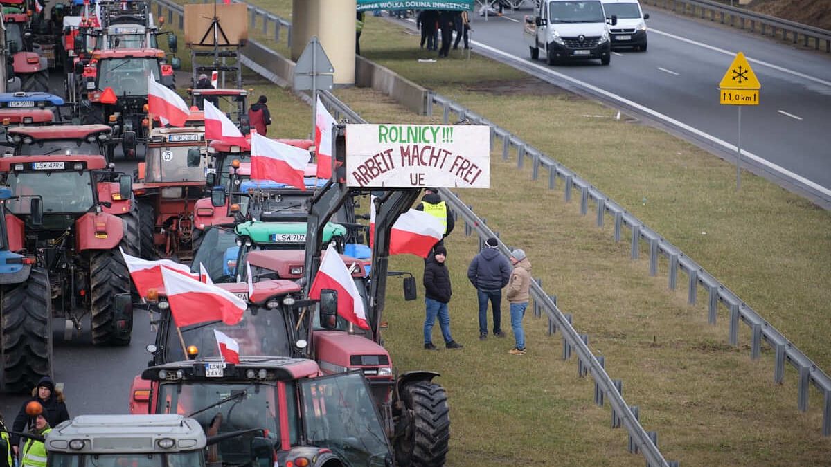 Protest rolników na obwodnicy Lublina - węzeł Lublin Tatary