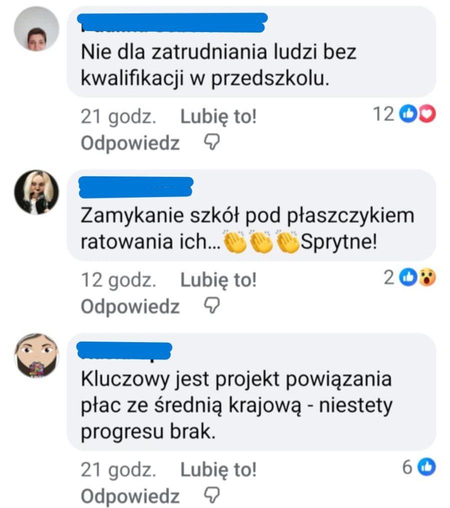 Kciuki w dół pojawiły się pod komentarzami na całej platformie.