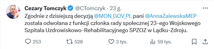 Wpis Cezarego Tomczyka