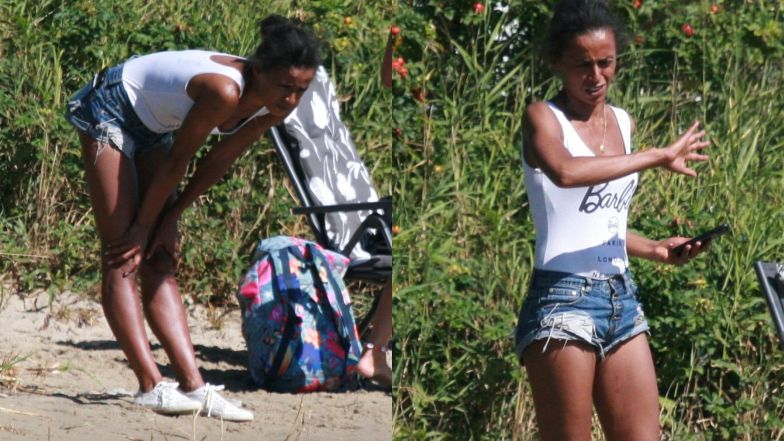 Aleksandra Szwed z rodziną nad morzem