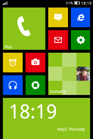 Android z nakładką Windows Phone