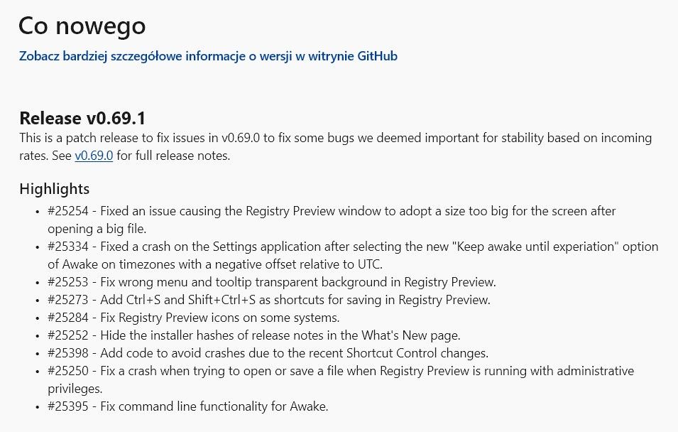 Dziennik zmian PowerToys