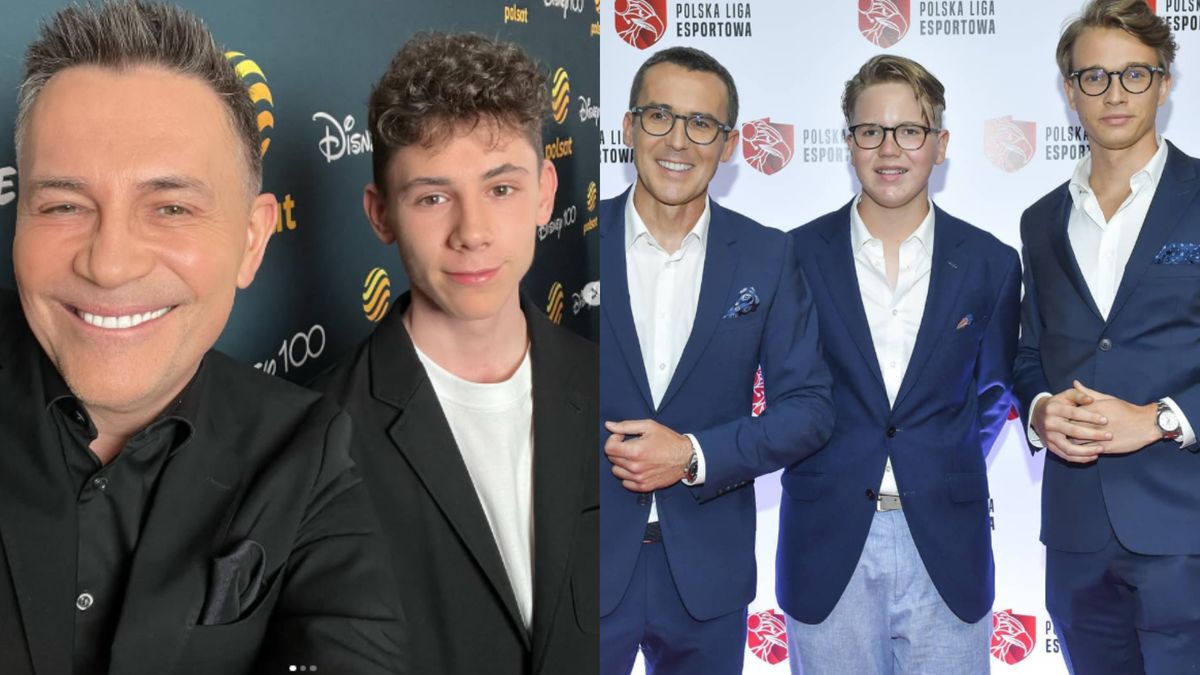 Krzysztof Ibisz i Maciej Kurzajewski z synami