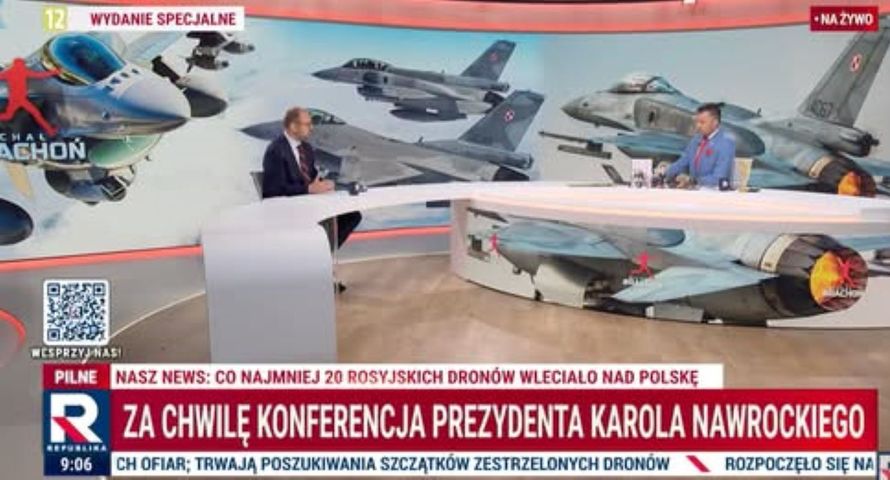 Drony nad Polską przykuły widzów do kanałów informacyjnych. Republika i TVN24 przed głównymi stacjami