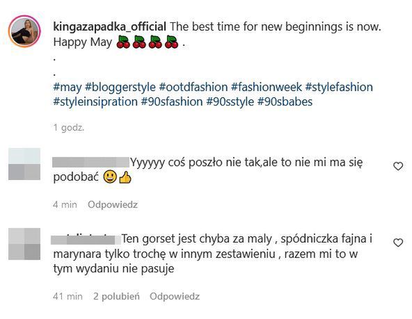 Komentarze na profilu Kingi Zapadki 