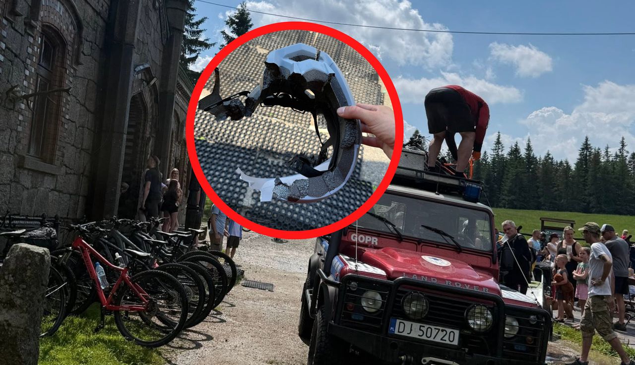 Trafił ją piorun. Tyle zostało z kasku. Zobaczcie