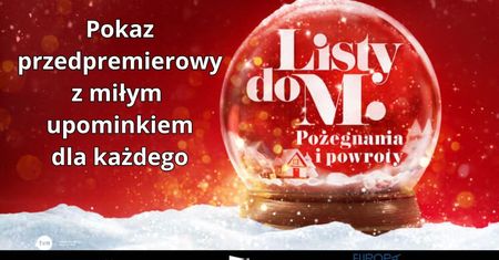 Przedpremiera „Listy do M. Pożegnania i powroty” i edukacyjny projekt KLAPS! w Kinie Bajka