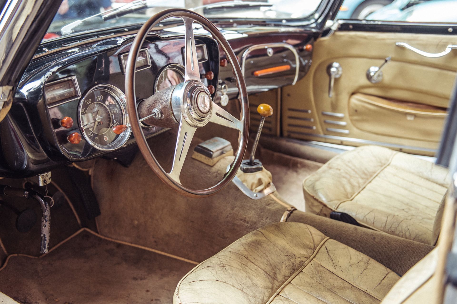 Wnętrze samochodu Maserati A6G/2000 Gran Sport z 1956 r.