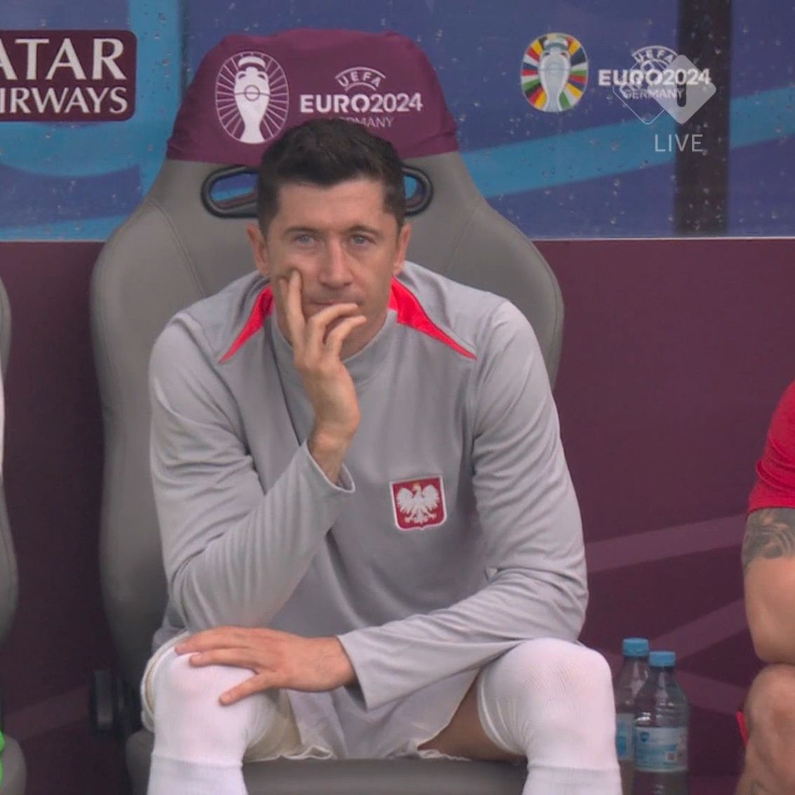 Robert Lewandowski podczas meczu z Austrią