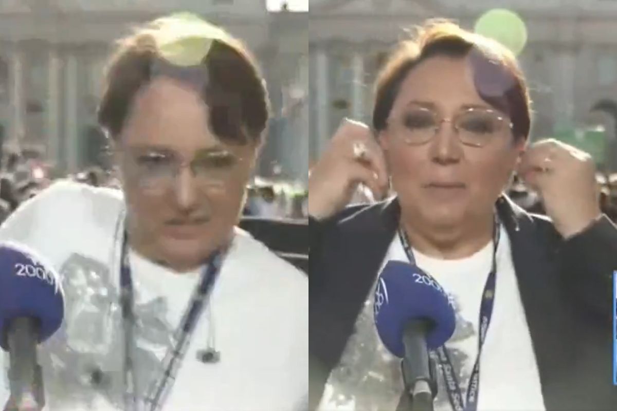 Reakcja dziennikarki na biały dym w Watykanie