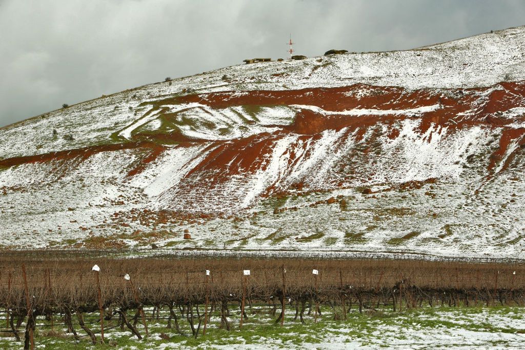 Wzgórza Golan w śniegu
