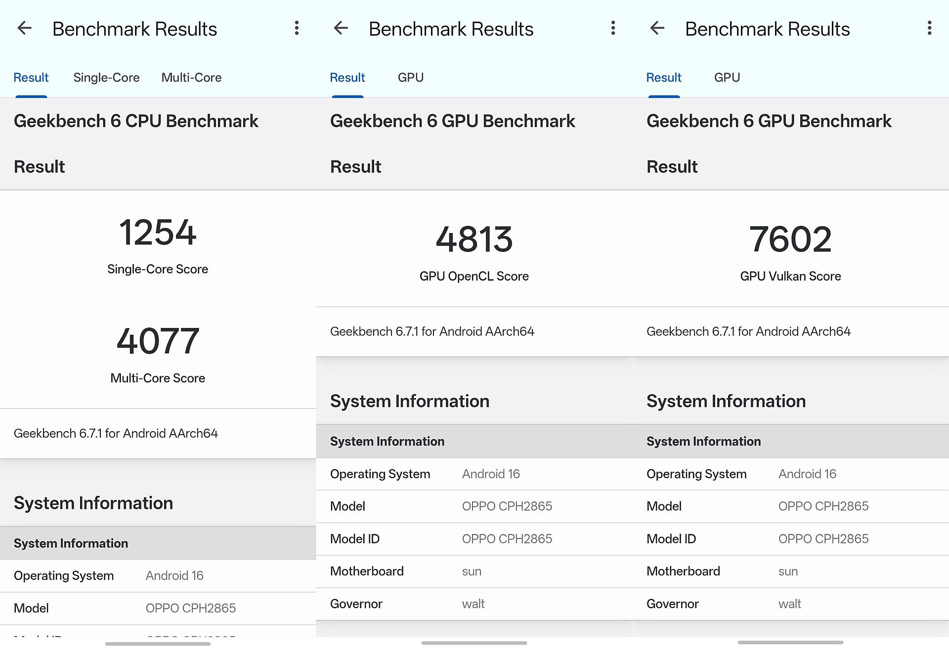 Benchmarki - GeekBench 6