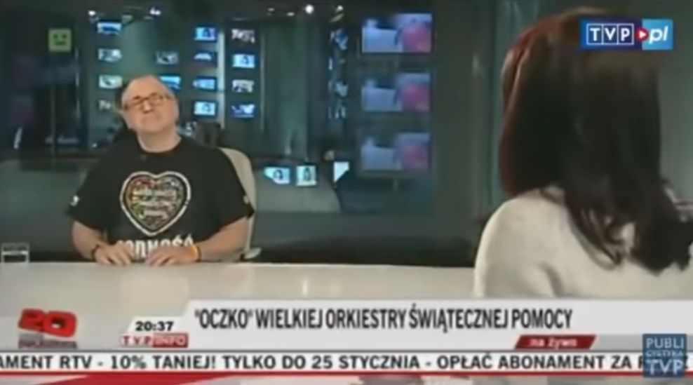 Danuta Holecka dziękuje Jurkowi Owsiakowi w TVP