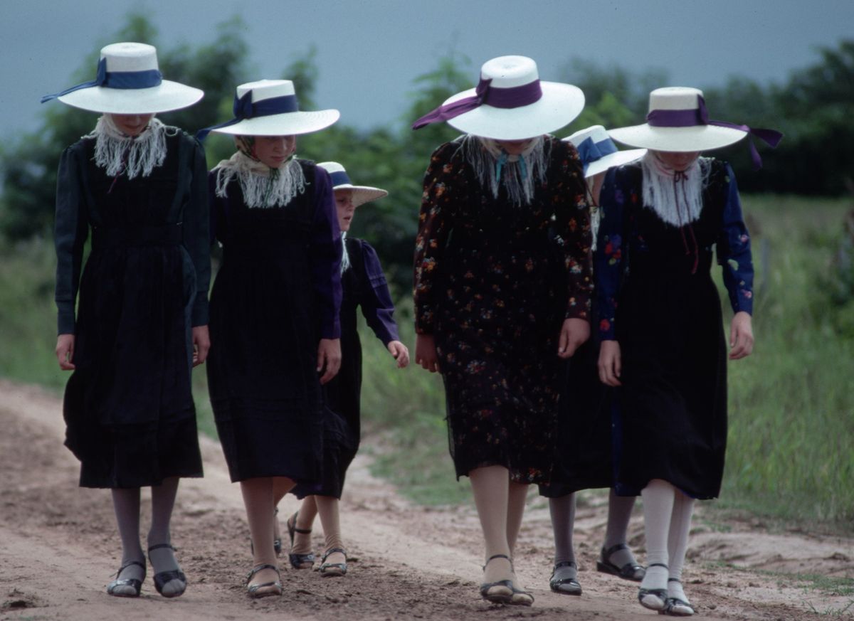 Mennonitki z Boliwii w tradycyjnych strojach