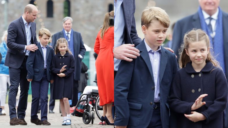 Książę William i Kate Middleton z dziećmi w Walii