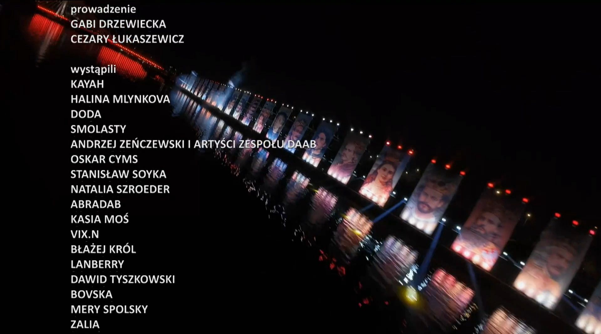 Napisy końcowe po koncercie "Tysiąclecie Korony Polskiej"