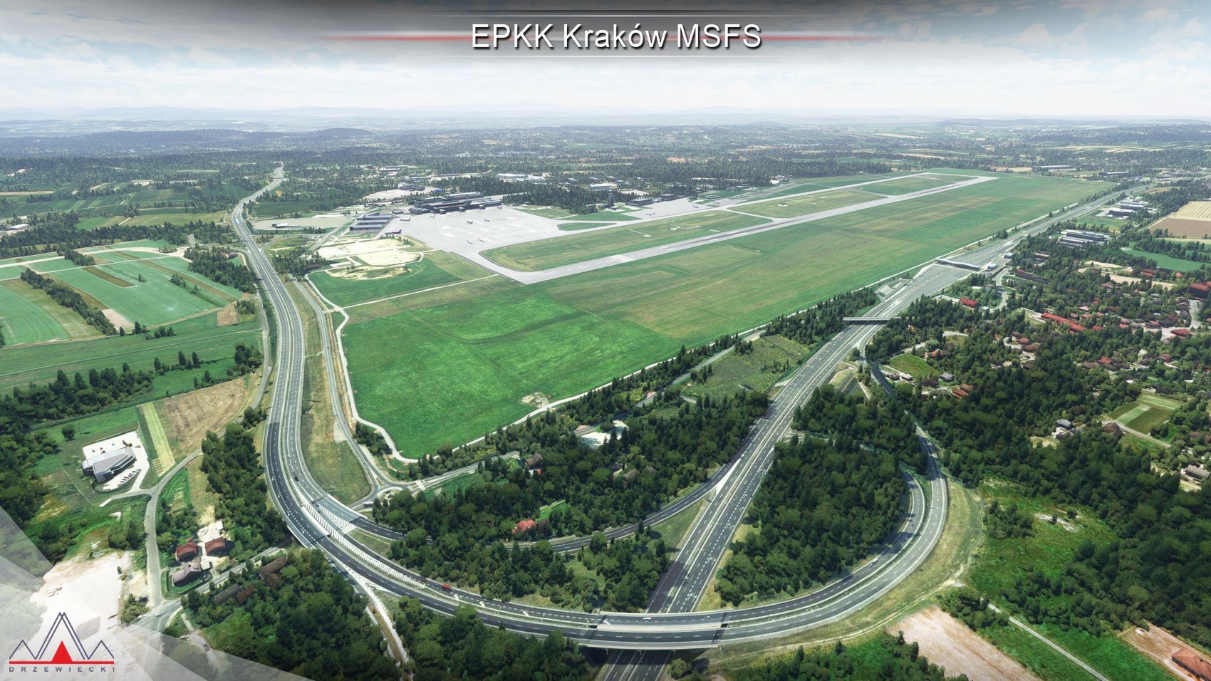 Kraków w Microsoft Flight Simulator.