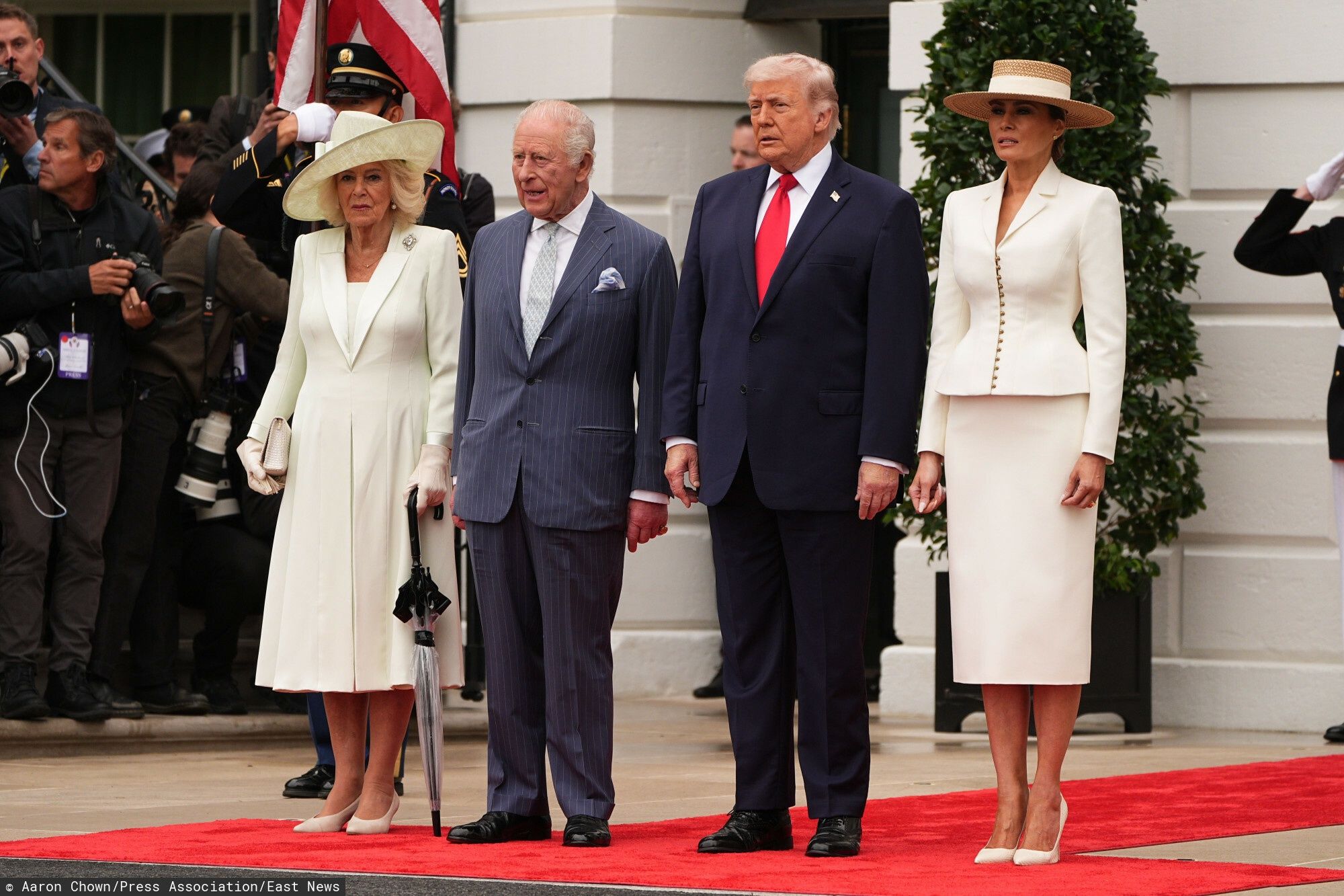 Melania Trump na spotkaniu z królem Karolem III i królową Kamilą
