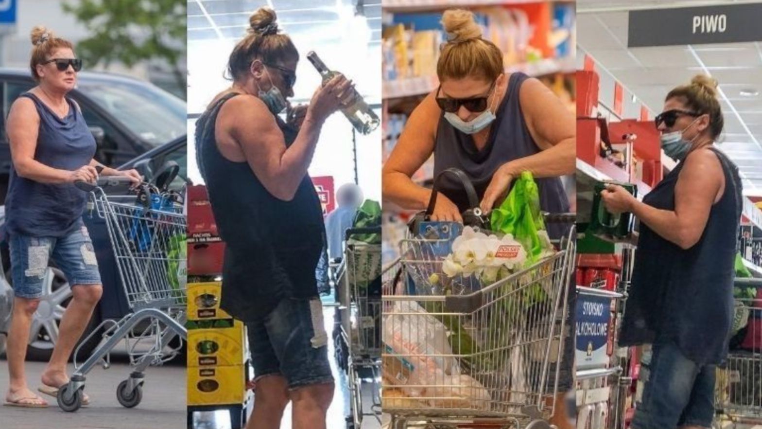 Beata Kozidrak kupuje wino, piwo i storczyka w dyskoncie